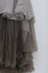 Marc Le Bihan Knitted Frill Tulle Dress Collection Two-layer Tulle French Handmade MLB-2104-QIANHE BEIGE Light Brown 2104